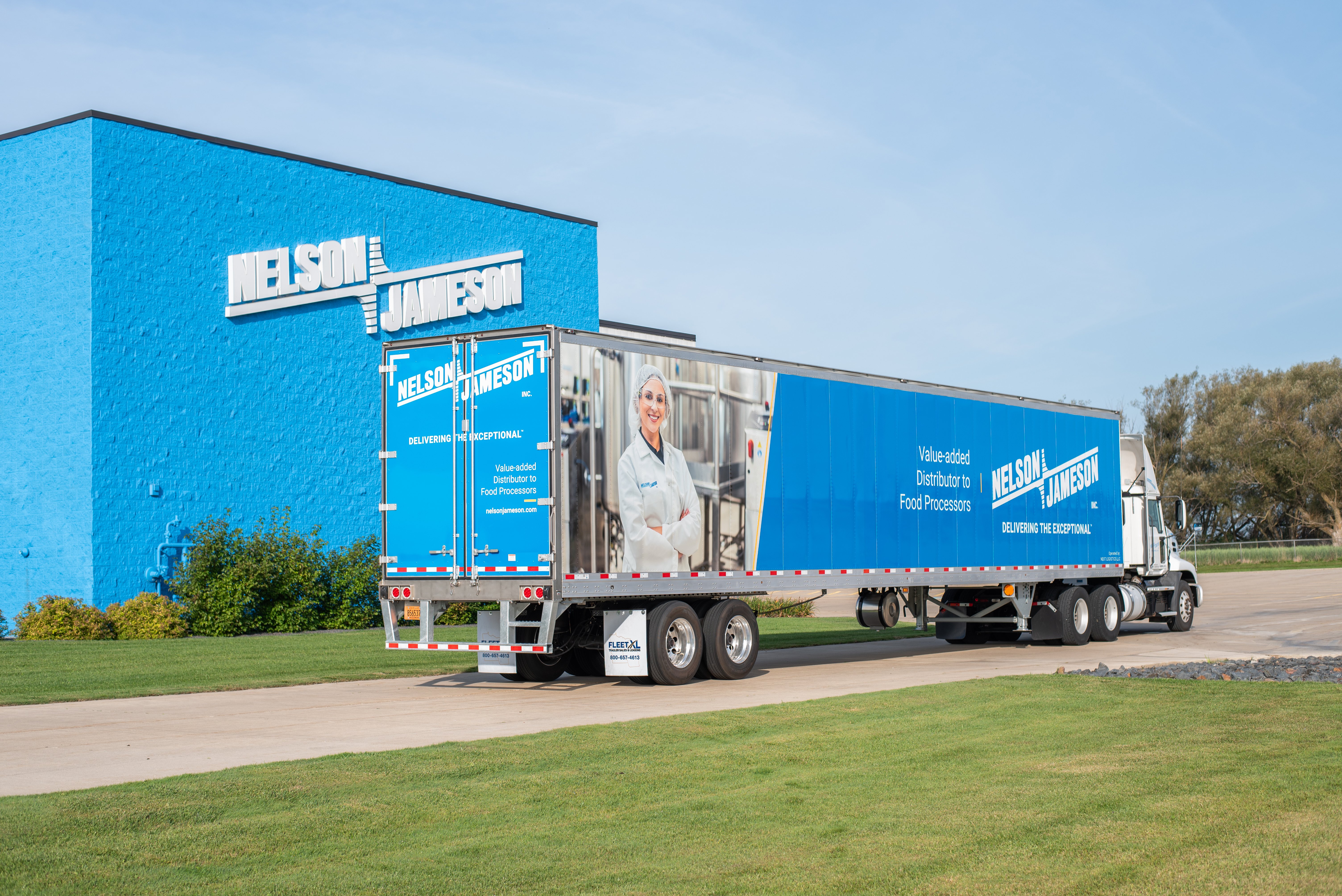 Nelson-Jameson-truck-with-rebranded-trailer-back